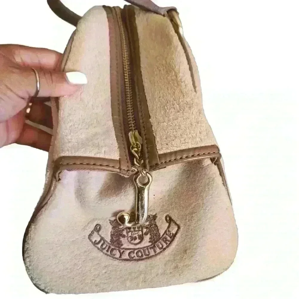 Juicy Couture Vintage Pink Terry Medium Bowling Bag Purse